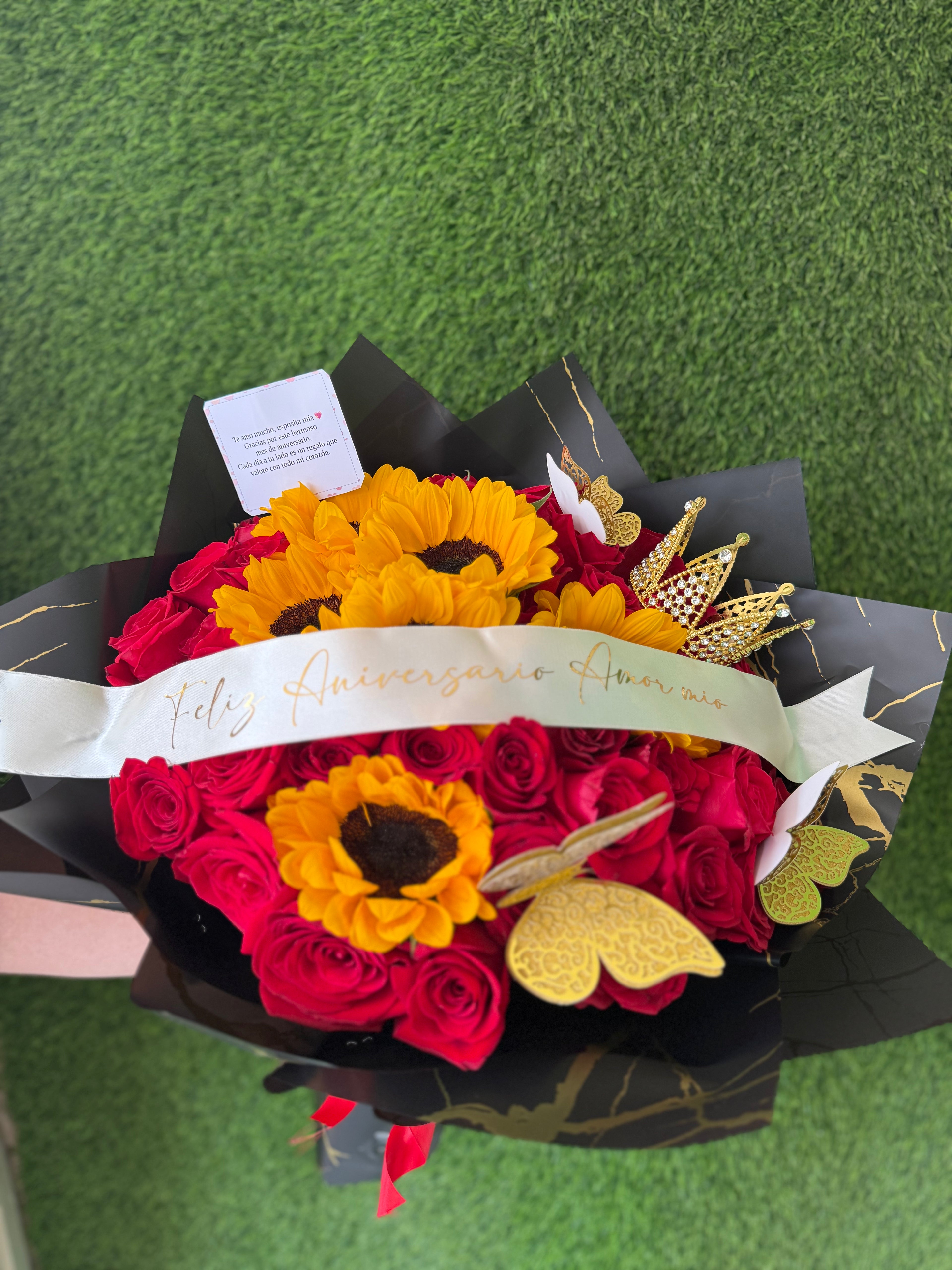 Bouquet rosas naturales